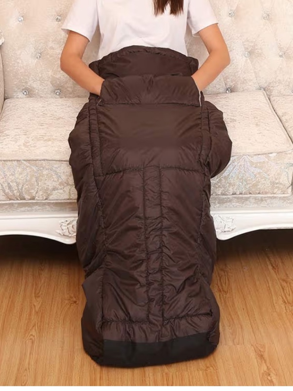 Woolala Heated Body Wrap Blanket - Dark Brown/Black Electric Warming Throw